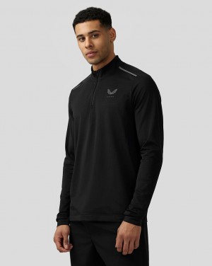 Castore Apex Aeromesh Quarter Zip Mustat | KBTZV8376