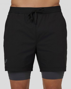 Castore Flow 2-in-1 Shorts Mustat | KQCJX9308