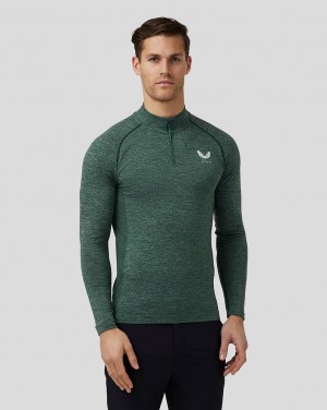 Castore Golf Body Mapped Seamless Quarter Zip Top Harmaat | ETMLH3910