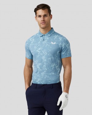 Castore Golf Short Sleeve Printed Polo Sininen | FXEKN0276