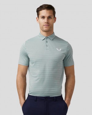 Castore Golf Textured Pique Stripe Polo Sininen | EFDQG4972