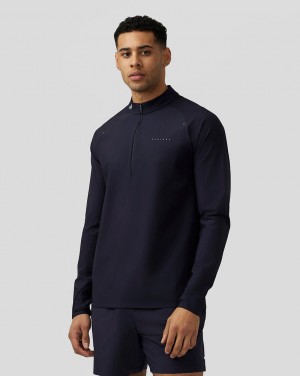 Castore Zone Ventilation Quarter Zip Laivastonsininen | COAWI3567