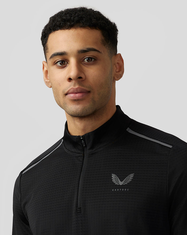 Castore Apex Aeromesh Quarter Zip Mustat | JFPQA4036