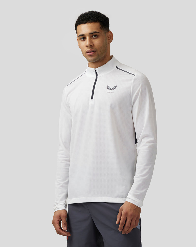 Castore Apex Aeromesh Quarter Zip Valkoinen | VKJDO3498