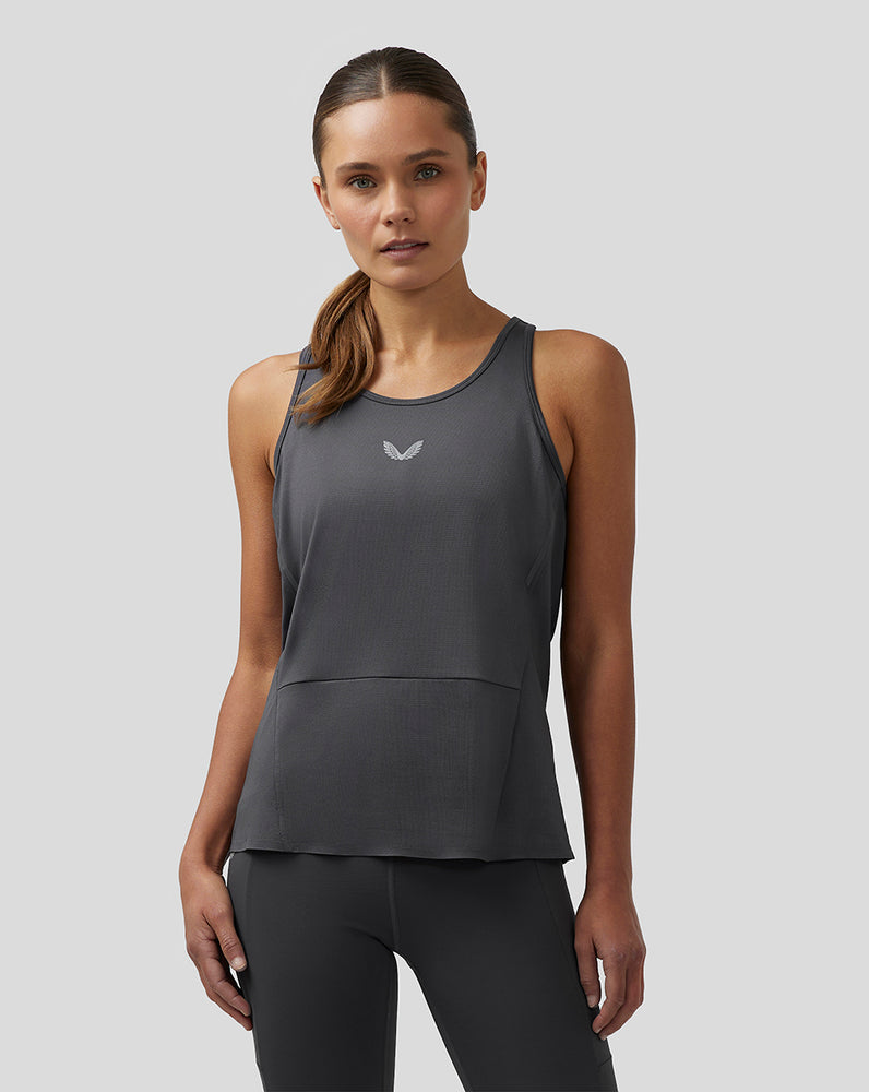 Castore Apex Lightweight Panelled Tank Top Gunmetal | AJULT9418