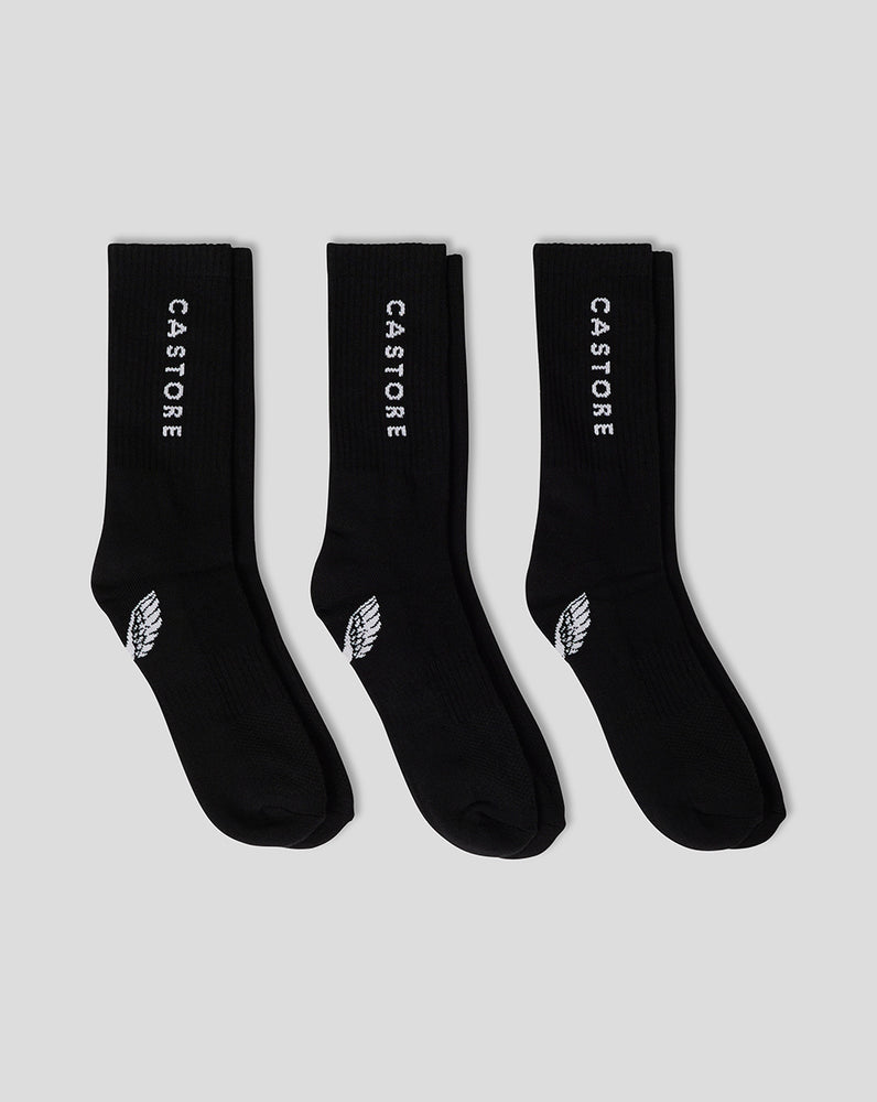 Castore Cushioned Crew Socks 3 Pack Mustat | YLRAC9687