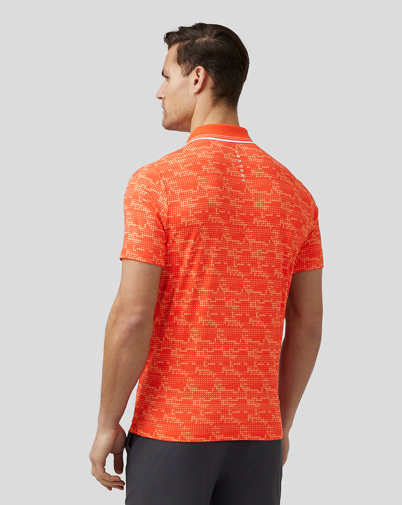 Castore Golf Printed Tech Polo Syvä Oranssi | TNYCW2867