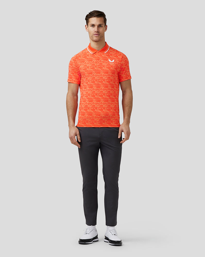 Castore Golf Printed Tech Polo Syvä Oranssi | TNYCW2867