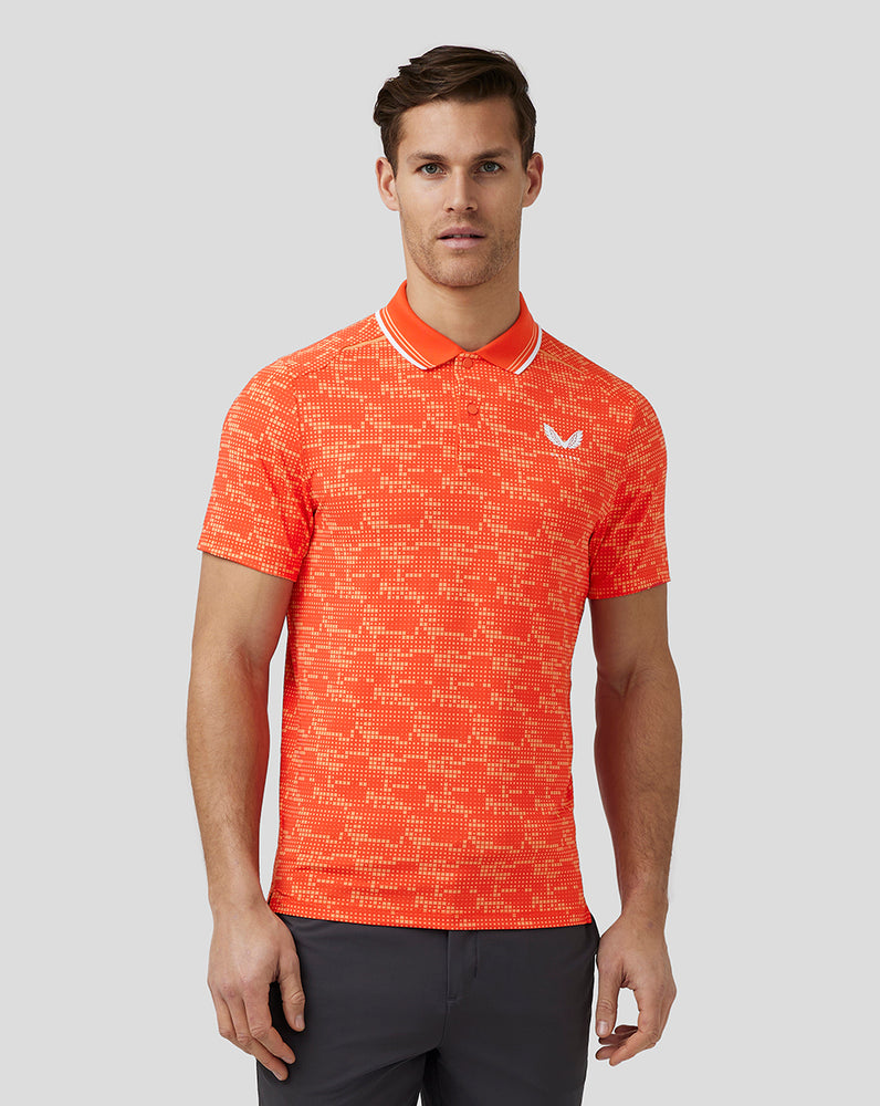 Castore Golf Printed Tech Polo Syvä Oranssi | TNYCW2867