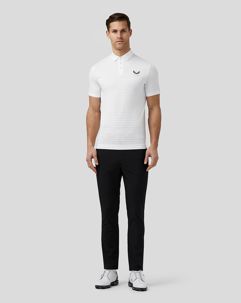 Castore Golf Textured Pique Stripe Polo Valkoinen | DFYCU5308