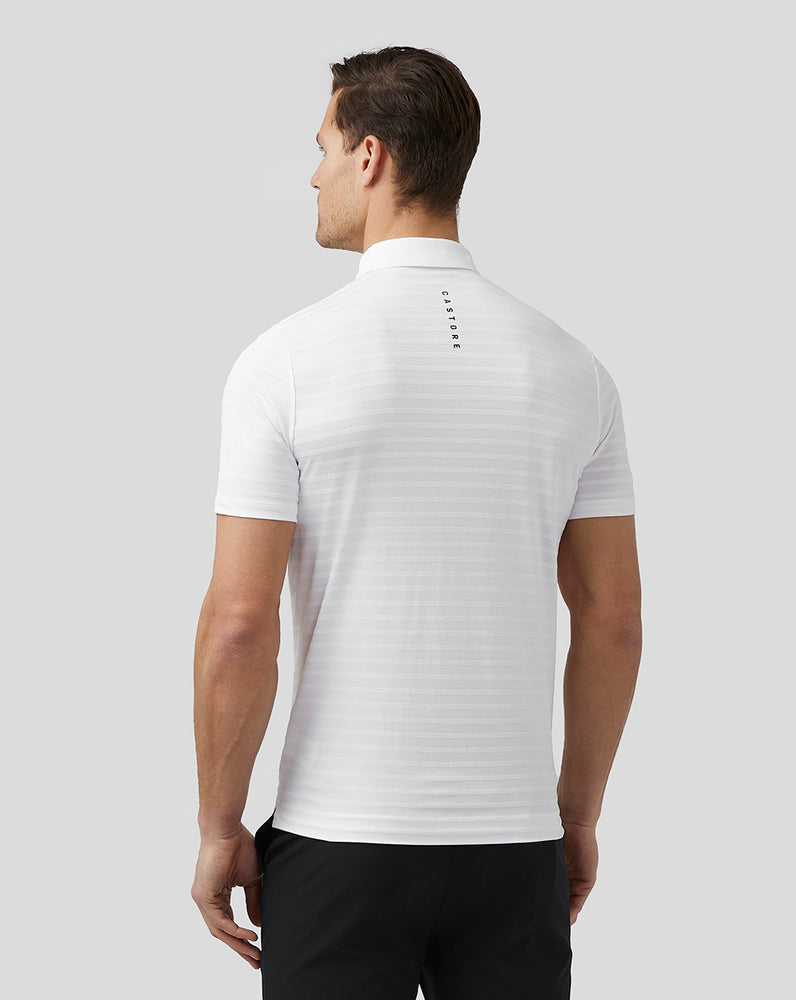 Castore Golf Textured Pique Stripe Polo Valkoinen | TXODL1308