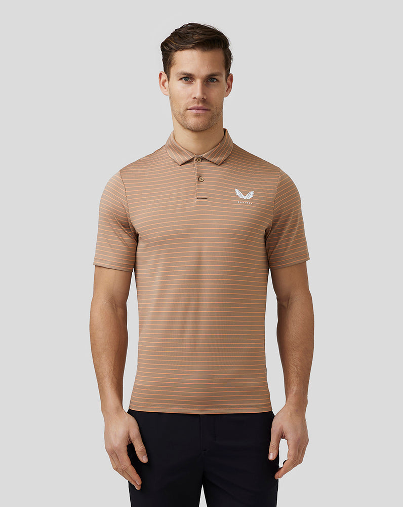 Castore Golf Yarn Dye Stripe Polo Clay | PTYVR7982