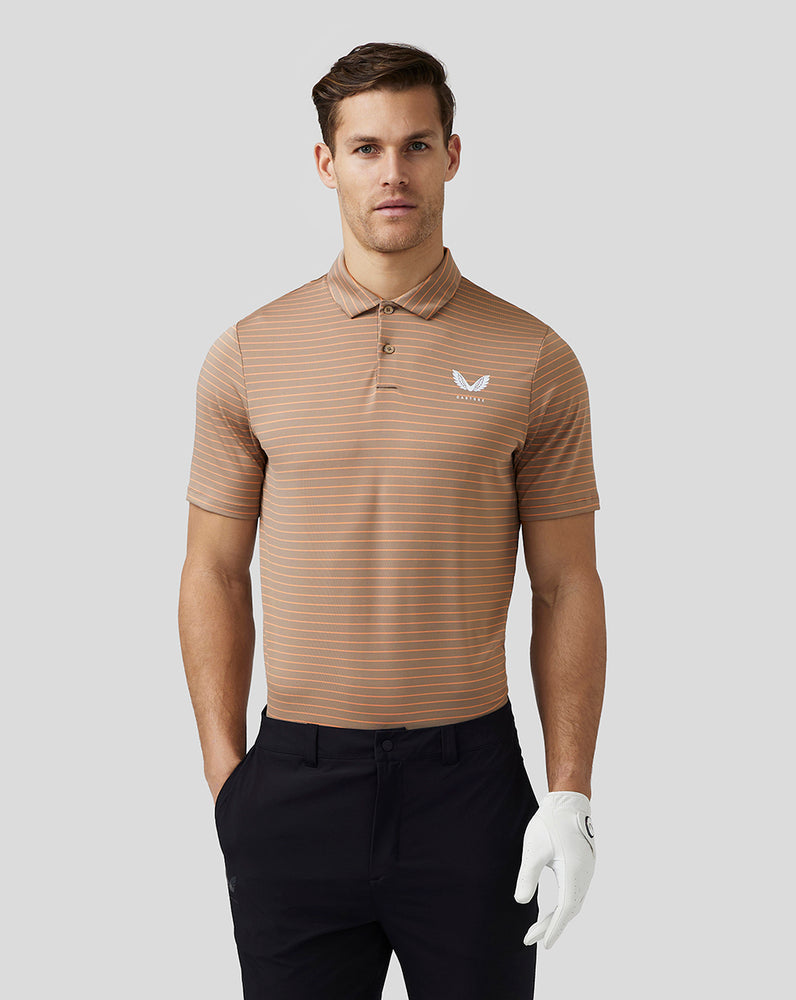 Castore Golf Yarn Dye Stripe Polo Clay | LKHSR8043