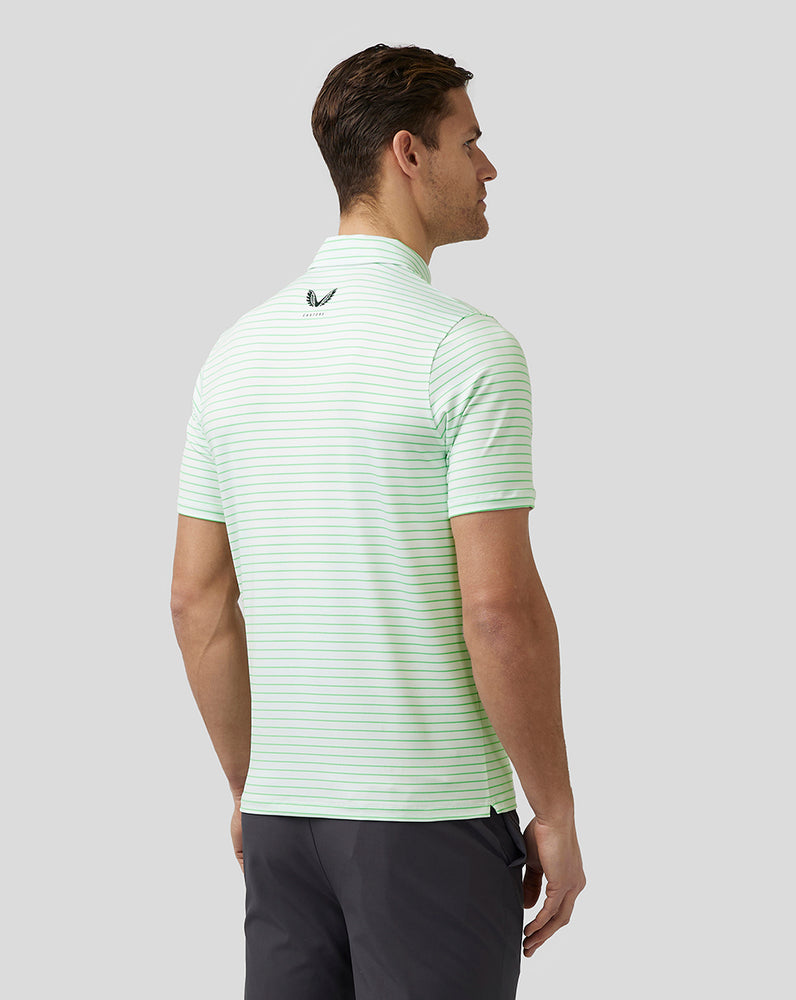 Castore Golf Yarn Dye Stripe Polo Lime | EQHFG4952