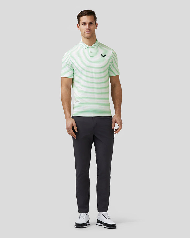 Castore Golf Yarn Dye Stripe Polo Lime | EQHFG4952