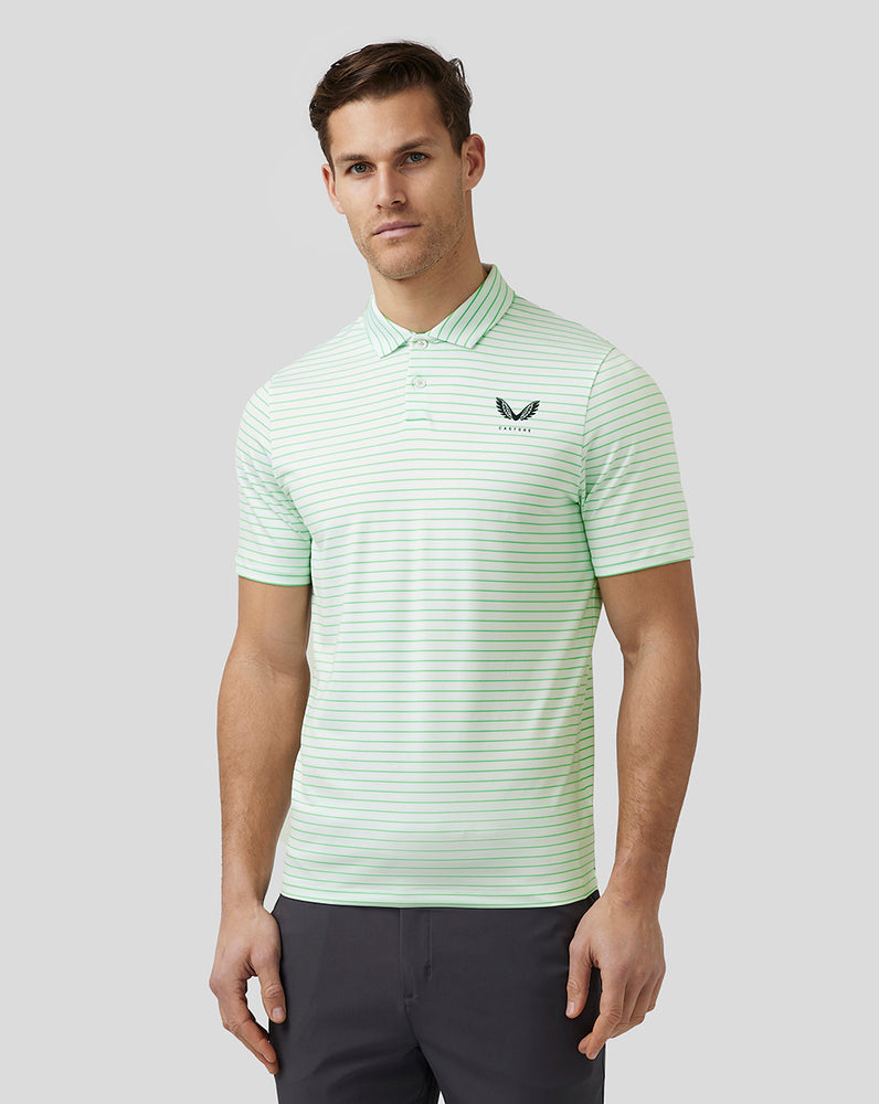 Castore Golf Yarn Dye Stripe Polo Lime | EQHFG4952