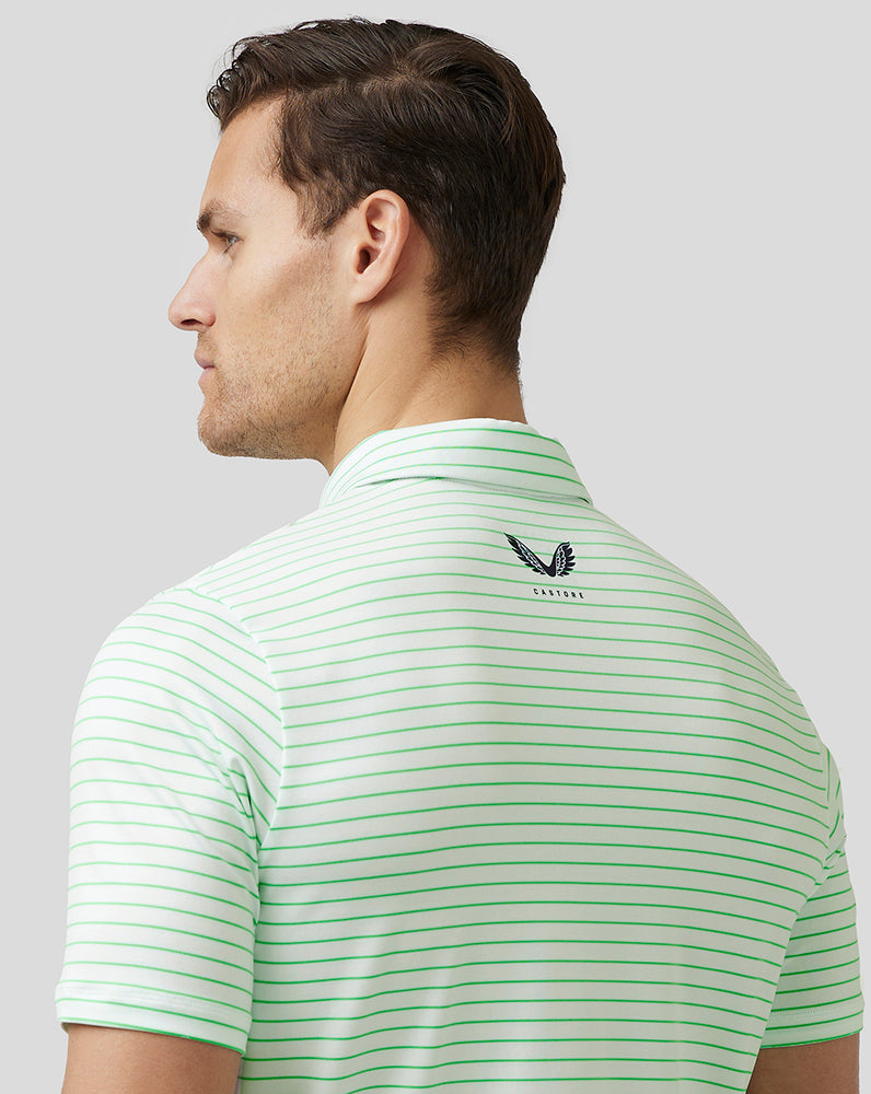 Castore Golf Yarn Dye Stripe Polo Lime | EQHFG4952