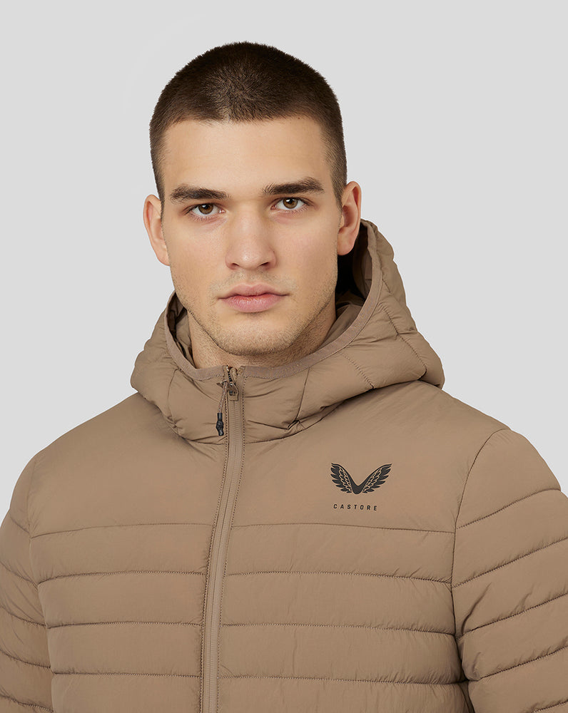 Castore Hooded Puffer Jacket Mushroom | ZHOAV1537