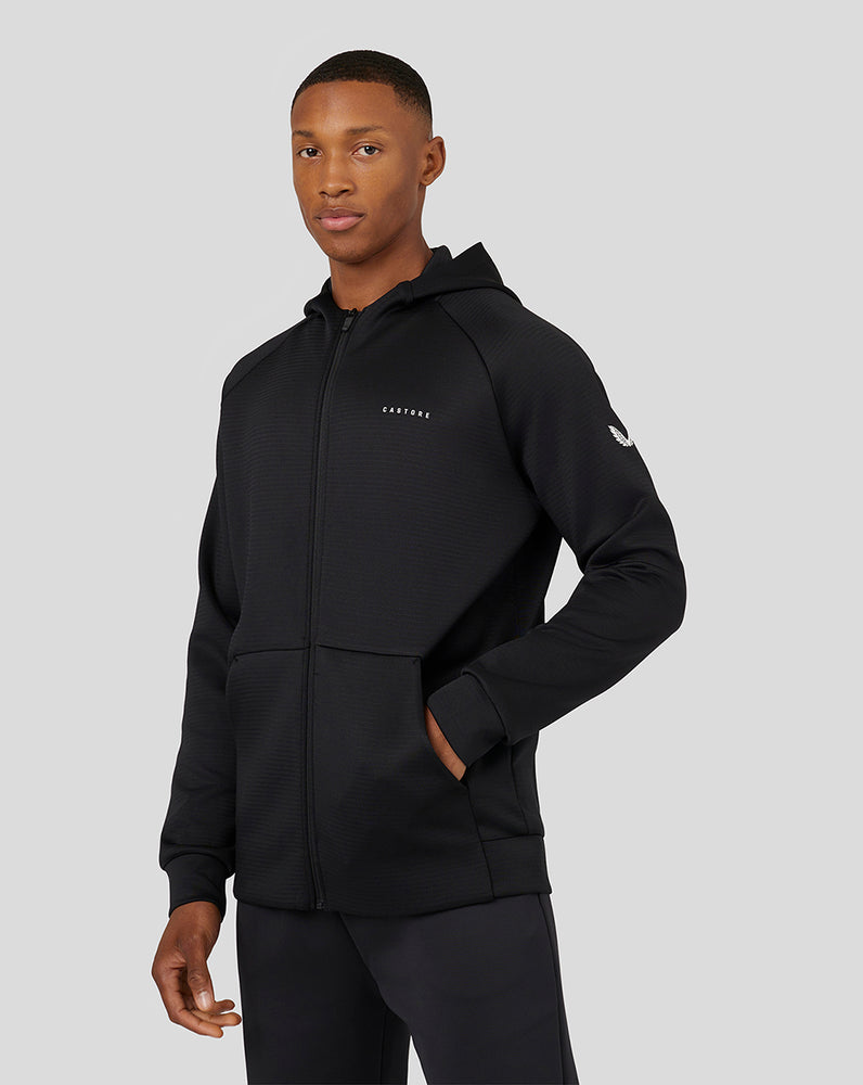 Castore Long Sleeve Aeroscuba Zip-Through Hoodie Mustat | YWGKR2590