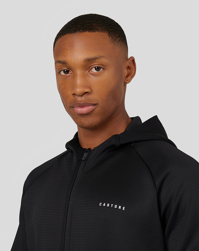 Castore Long Sleeve Aeroscuba Zip-Through Hoodie Mustat | SXFNP0179